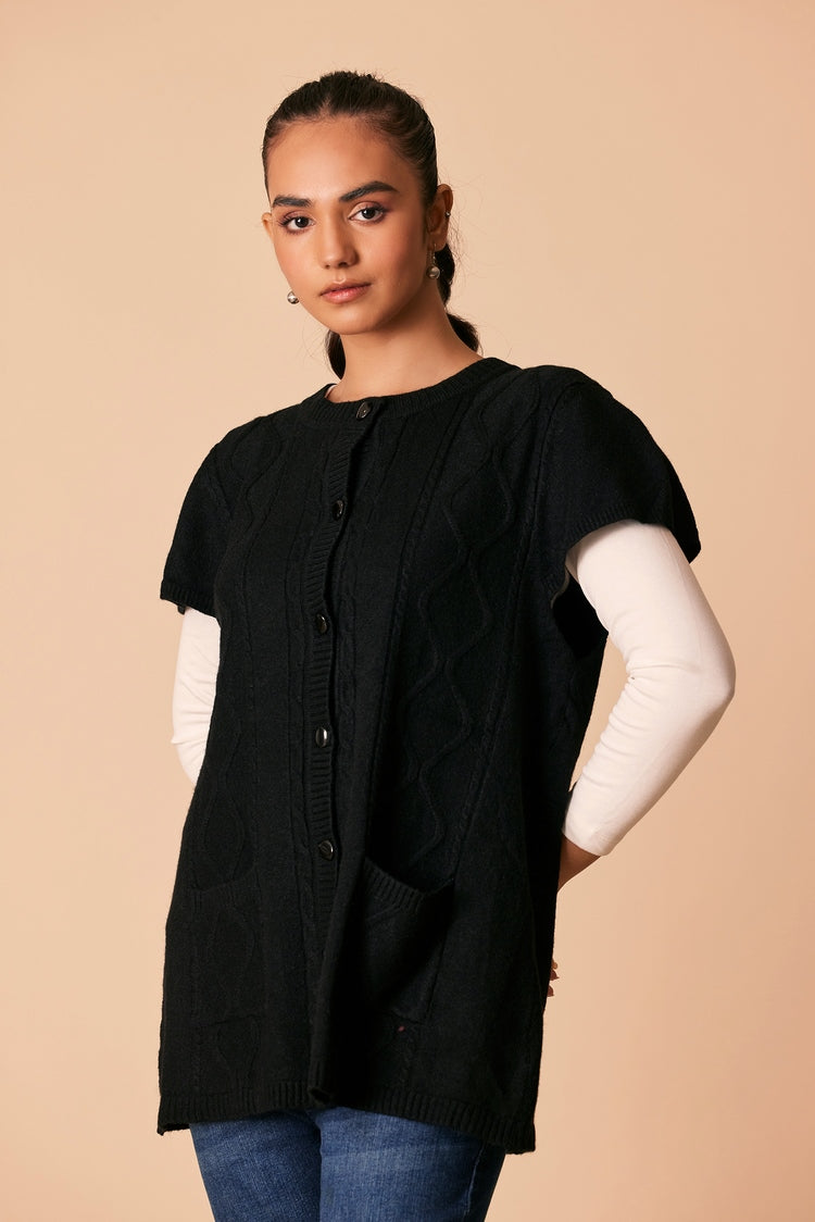 Picture of Ellena - Round Neck Cardigan Sweater - Available at Raja Sahib