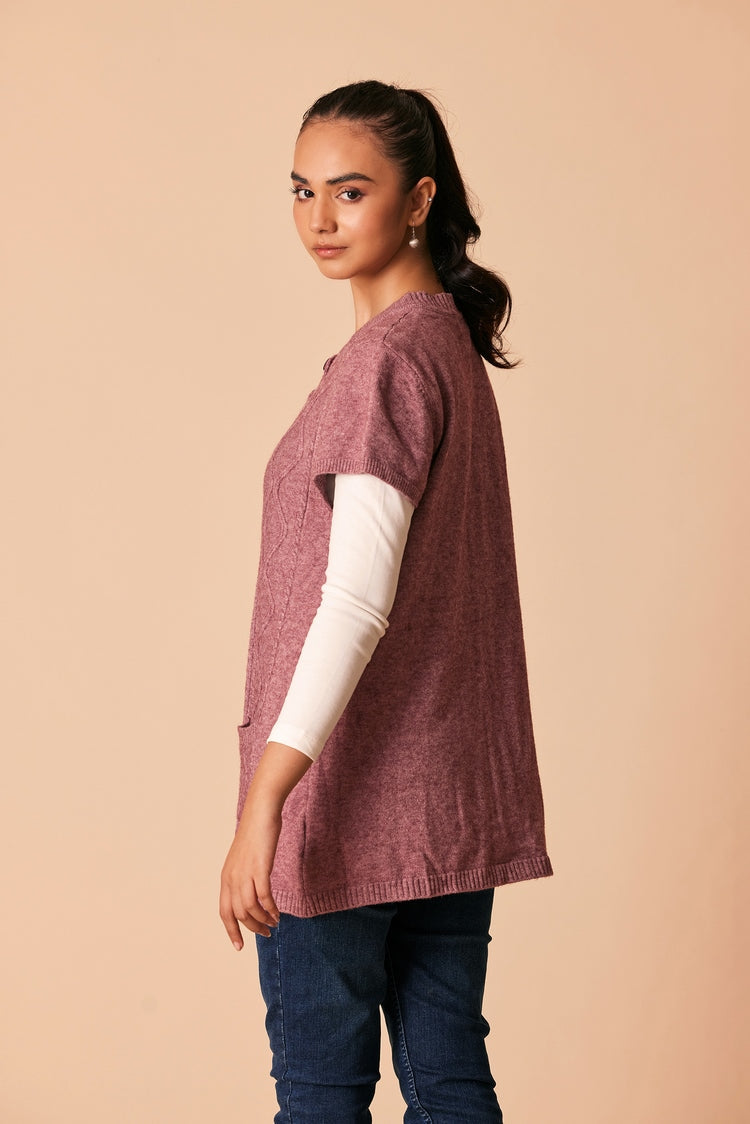 Picture of Ellena - Round Neck Cardigan Sweater - Available at Raja Sahib