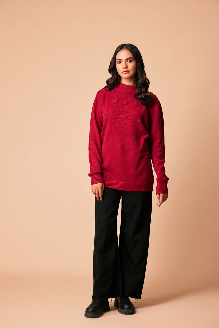 Picture of Ellena - Round Neck Pullover Sweater - Available at Raja Sahib