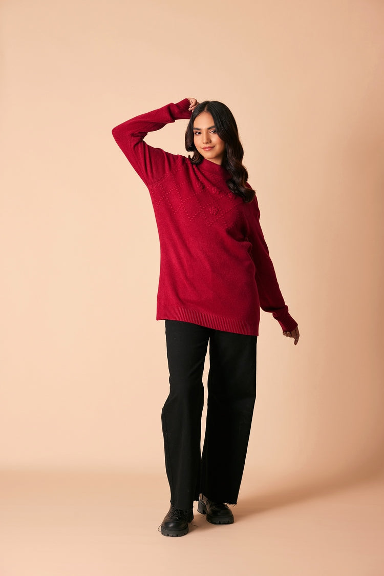 Picture of Ellena - Round Neck Pullover Sweater - Available at Raja Sahib
