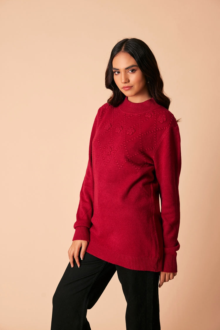 Picture of Ellena - Round Neck Pullover Sweater - Available at Raja Sahib