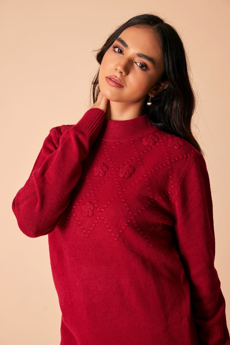 Picture of Ellena - Round Neck Pullover Sweater - Available at Raja Sahib