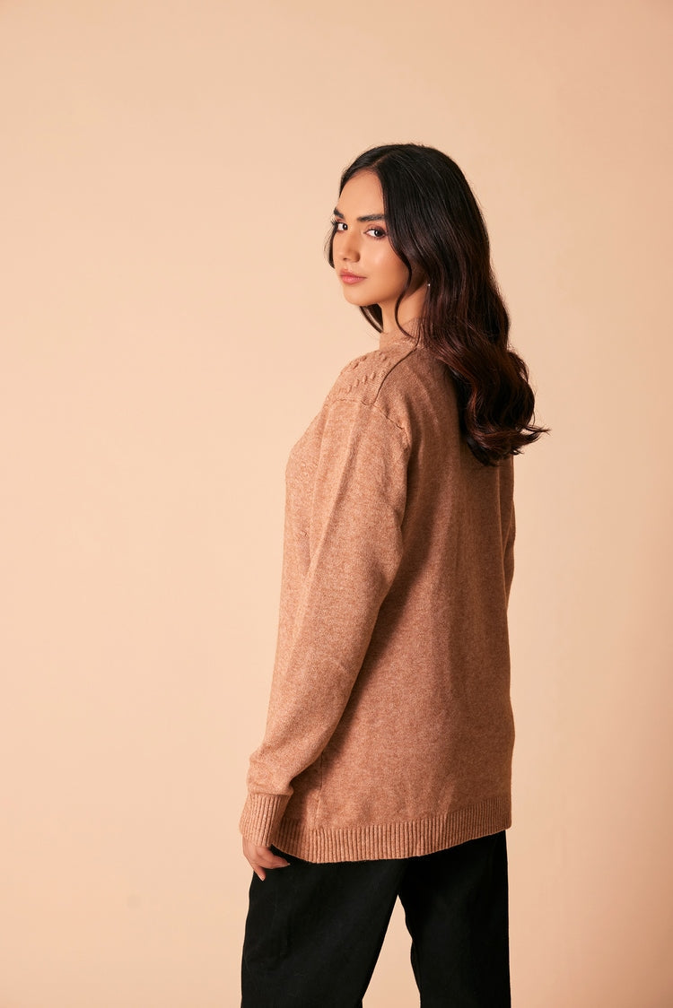 Picture of Ellena - Round Neck Pullover Sweater - Available at Raja Sahib