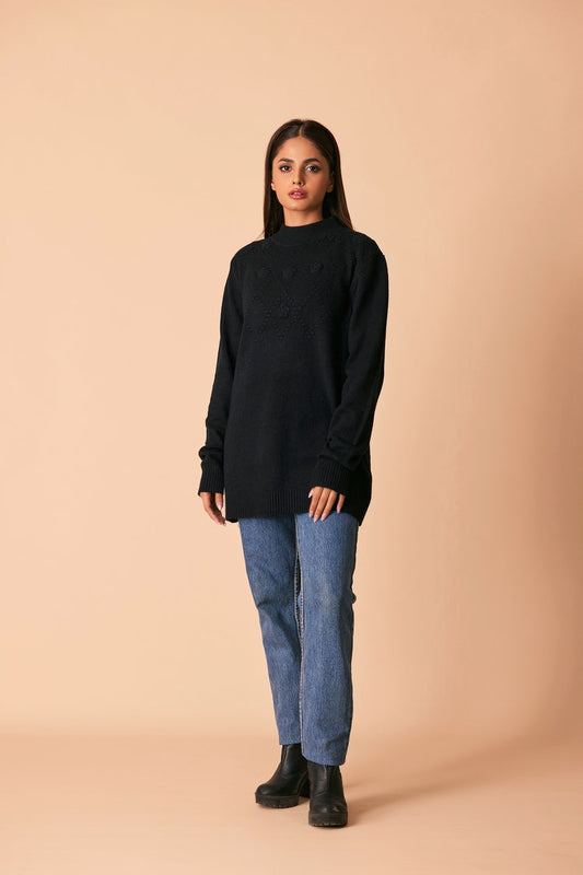 Picture of Ellena - Round Neck Cardigan Sweater - Available at Raja Sahib