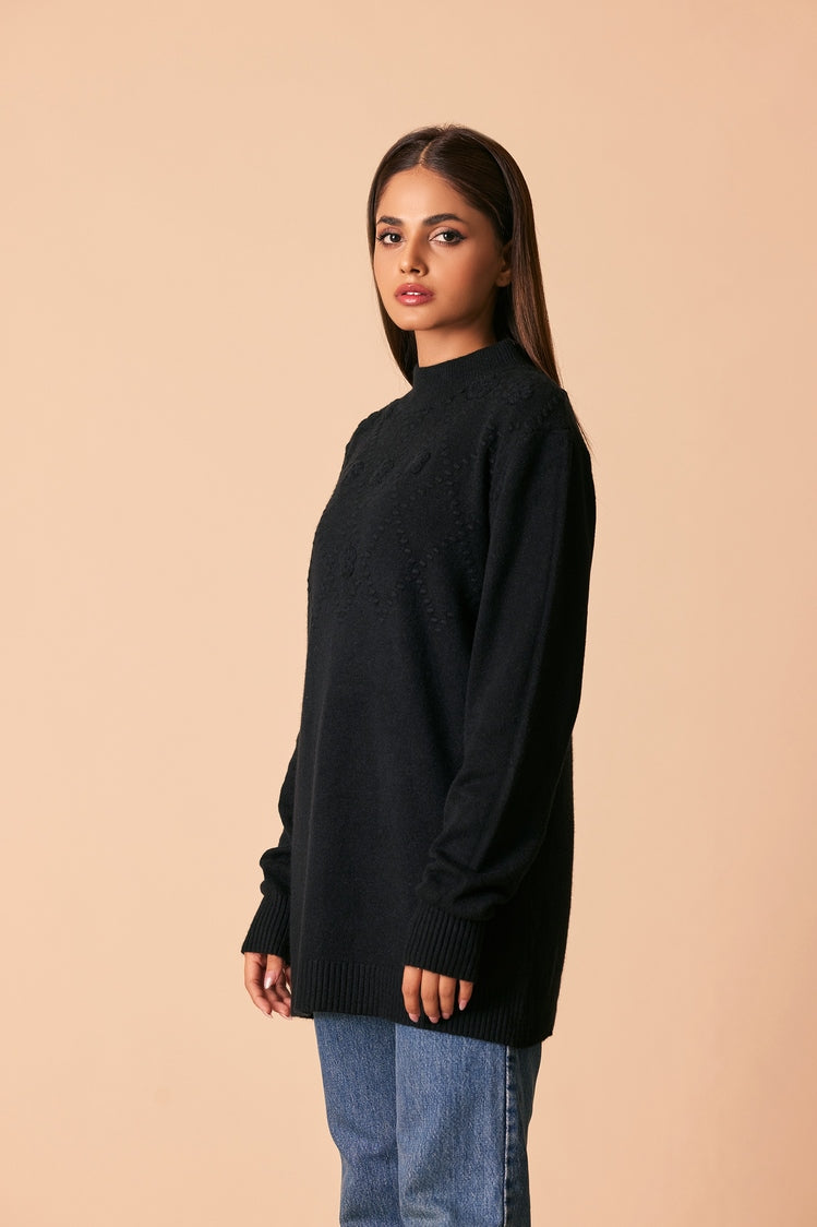 Picture of Ellena - Round Neck Cardigan Sweater - Available at Raja Sahib