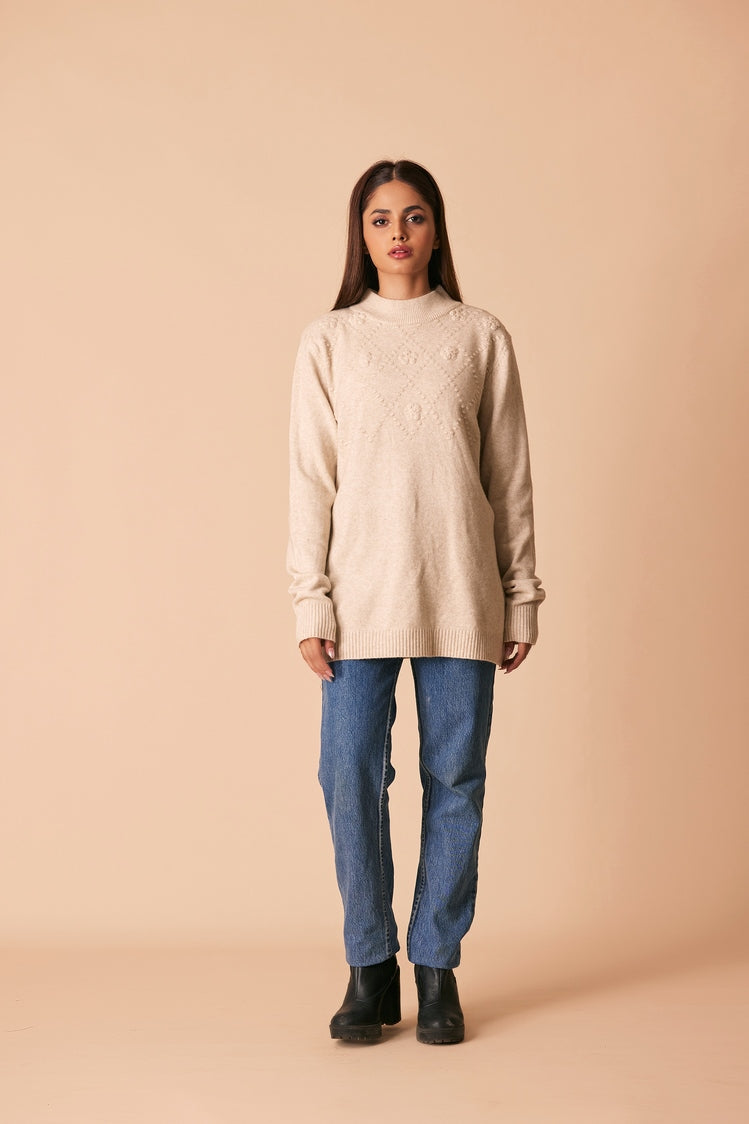 Picture of Ellena - Round Neck Pullover Sweater - Available at Raja Sahib