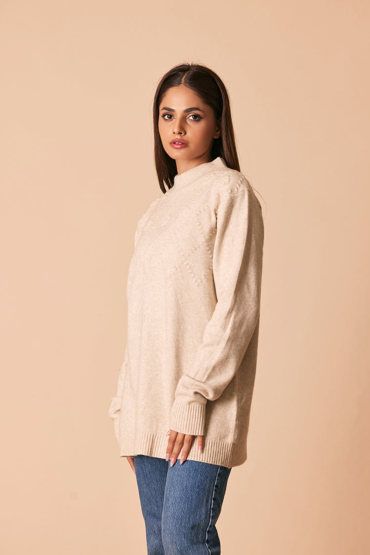 Picture of Ellena - Round Neck Pullover Sweater - Available at Raja Sahib
