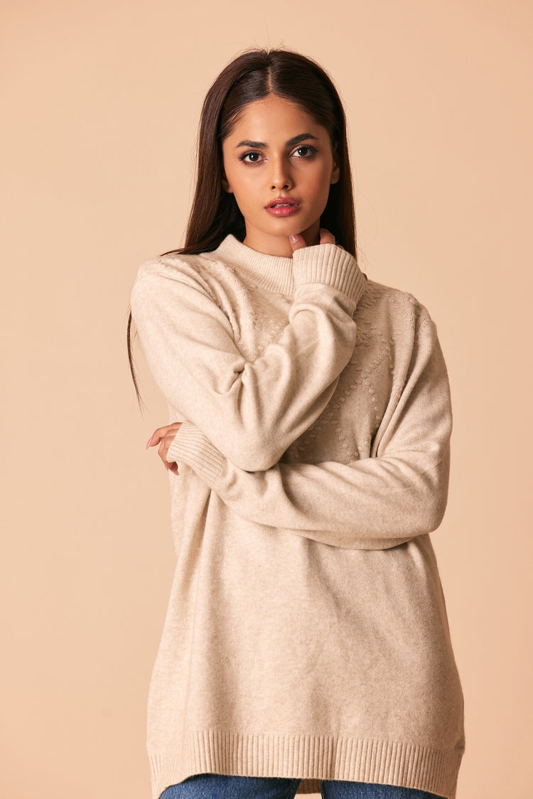 Picture of Ellena - Round Neck Pullover Sweater - Available at Raja Sahib