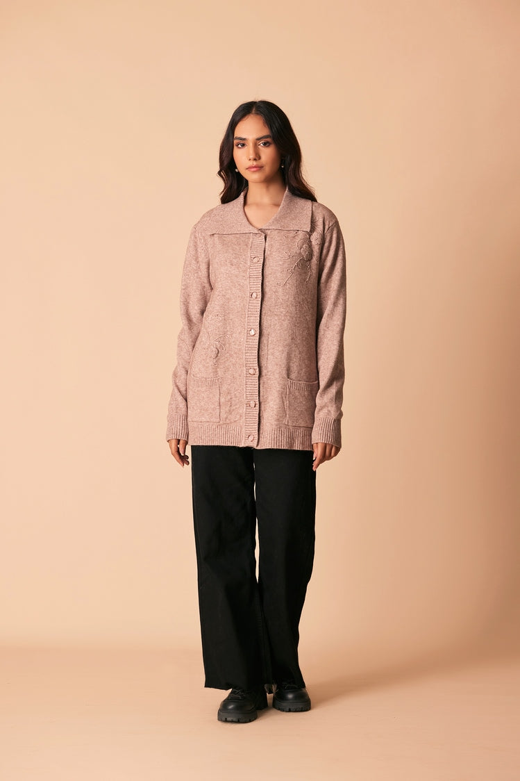 Picture of Ellena - V-Neck Cardigan Sweater - Available at Raja Sahib