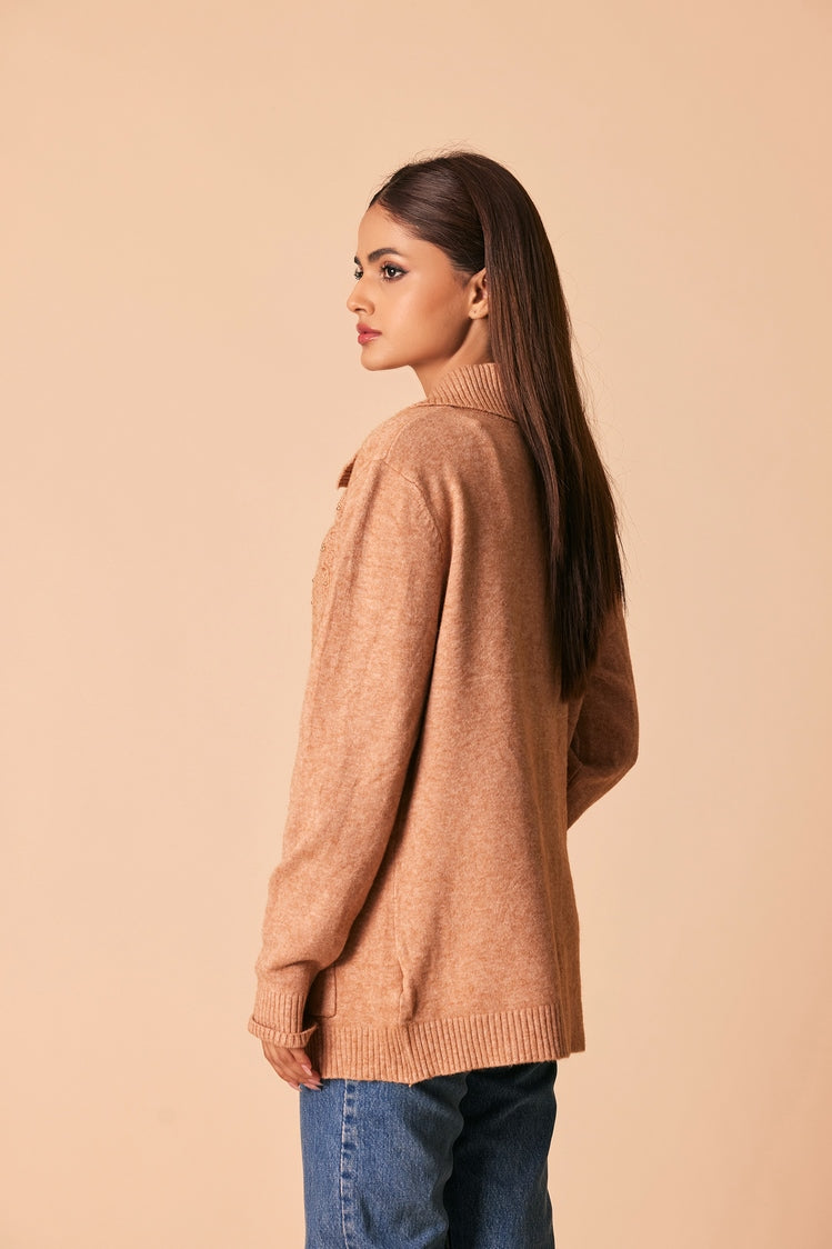 Picture of Ellena - V-Neck Cardigan Sweater - Available at Raja Sahib