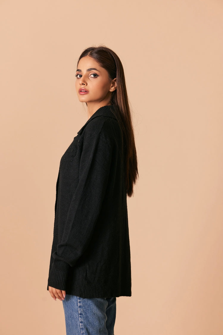 Picture of Ellena - V-Neck Cardigan Sweater - Available at Raja Sahib