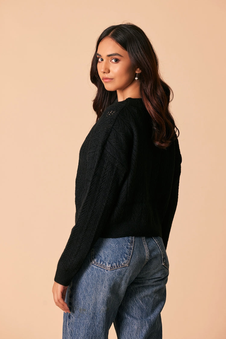 Picture of Ellena - V-Neck Cardigan Sweater - Available at Raja Sahib