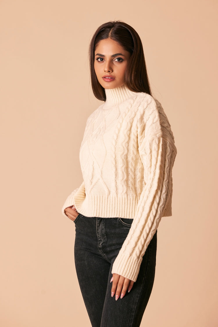 Picture of Ellena - Turtle Neck Pullover Sweater - Available at Raja Sahib