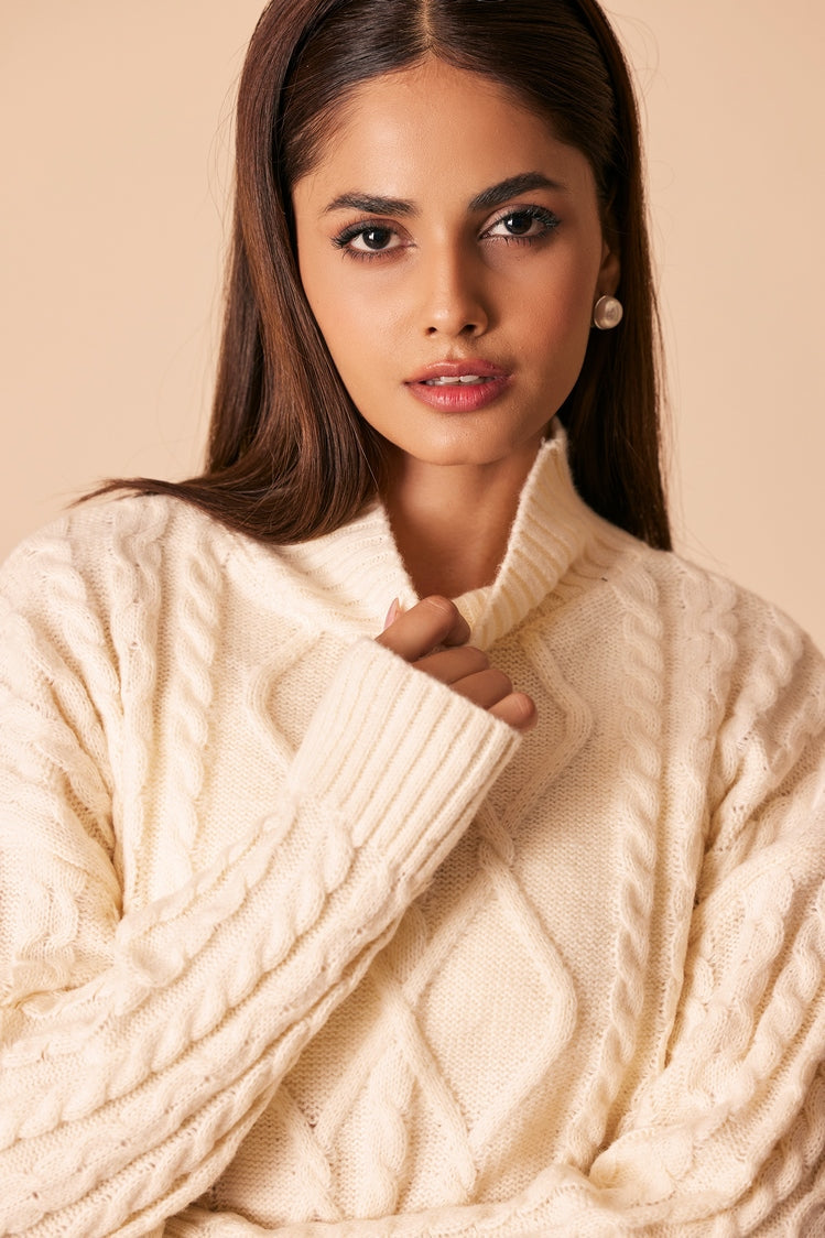Picture of Ellena - Turtle Neck Pullover Sweater - Available at Raja Sahib