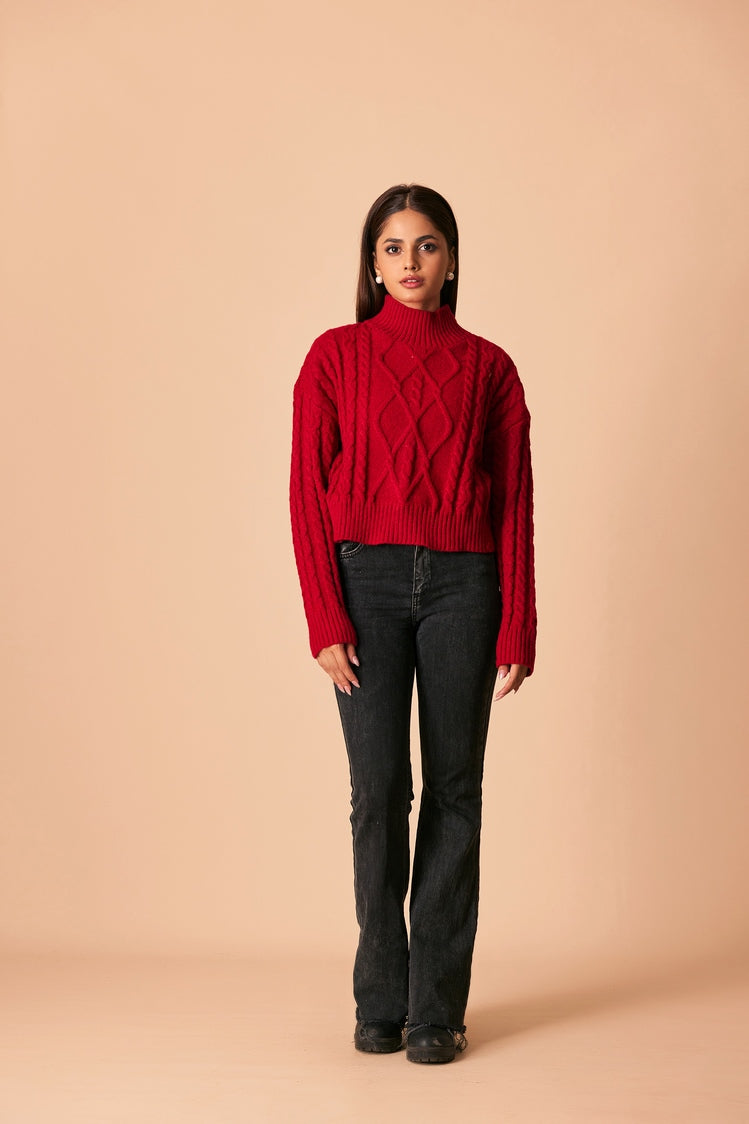 Picture of Ellena - Turtle Neck Pullover Sweater - Available at Raja Sahib