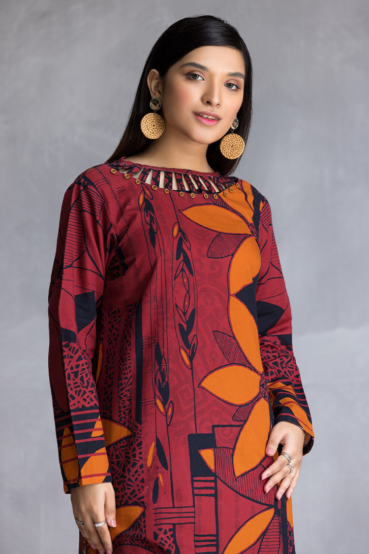Picture of Ellena - 1-PC Stitched Khaddar Kurti - Available at Raja Sahib