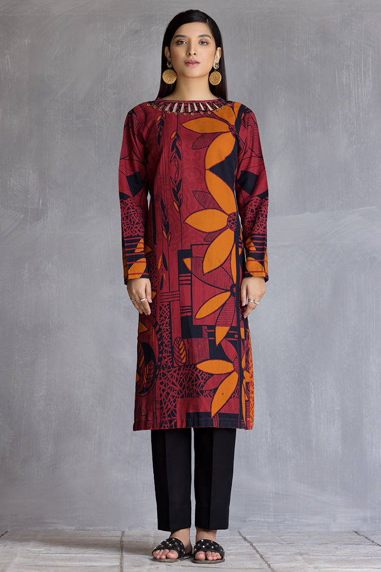 Picture of Ellena - 1-PC Stitched Khaddar Kurti - Available at Raja Sahib