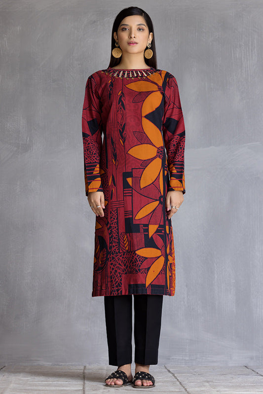 Picture of Ellena - 1-PC Stitched Khaddar Kurti - Available at Raja Sahib