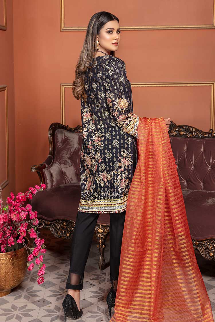 Picture of Ellena - Embroidered Jacquard 3-PC Suit - Available at Raja Sahib