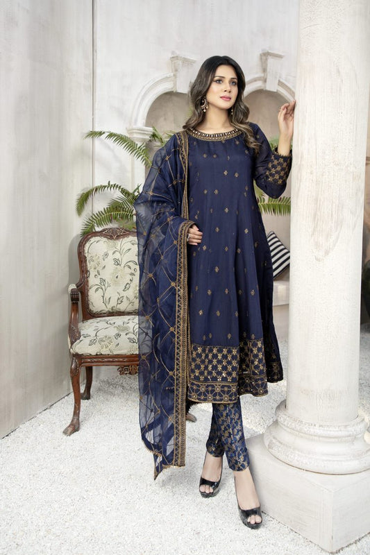 Picture of Ellena - Fancy Embroidered Formal Wear 3 Piece Suit - VJQ-252 - Available at Raja Sahib