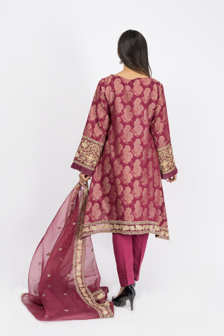 Picture of Ellena - Embroidered Jacquard Suit - ARN275 - Available at Raja Sahib