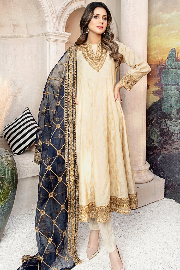 Picture of Ellena - 3-PC Stitched Jacquard Suit - Available at Raja Sahib