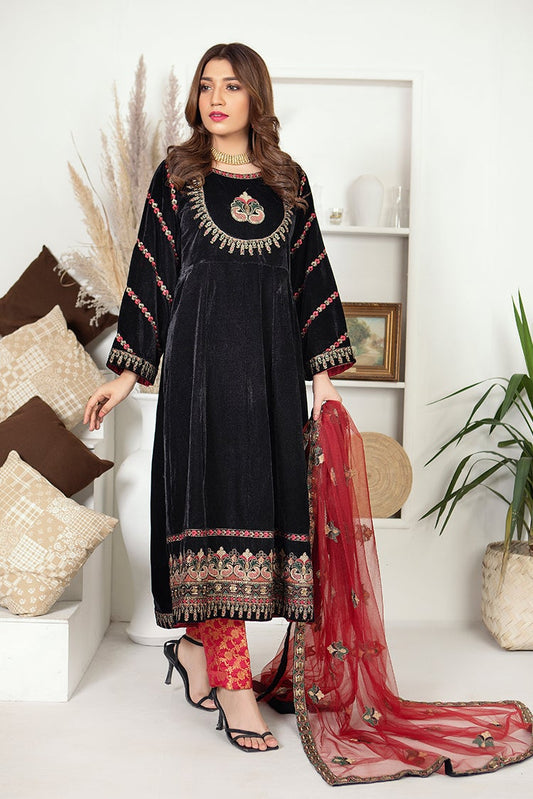 Picture of Ellena - 3-PC Stitched Velvet Suit - Available at Raja Sahib