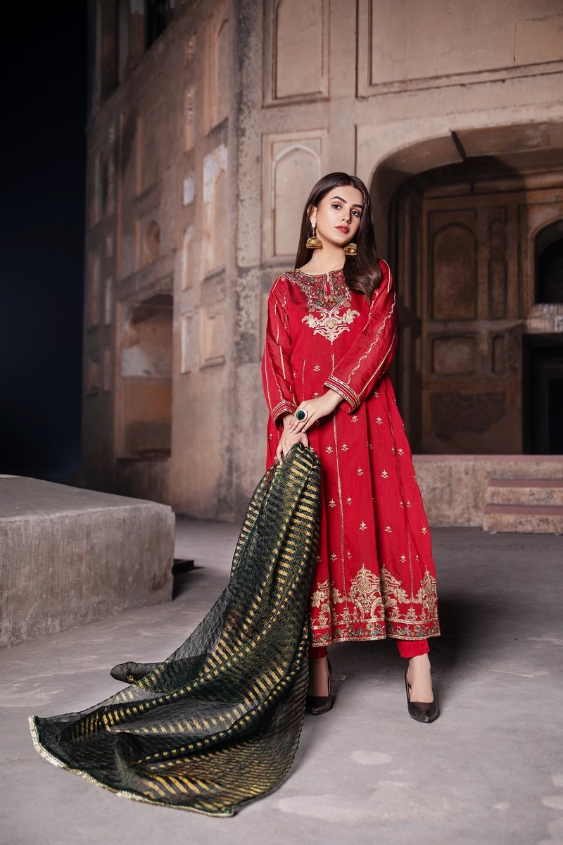 Picture of Ellena - 3-PC Stitched Paper Cotton Suit - Available at Raja Sahib