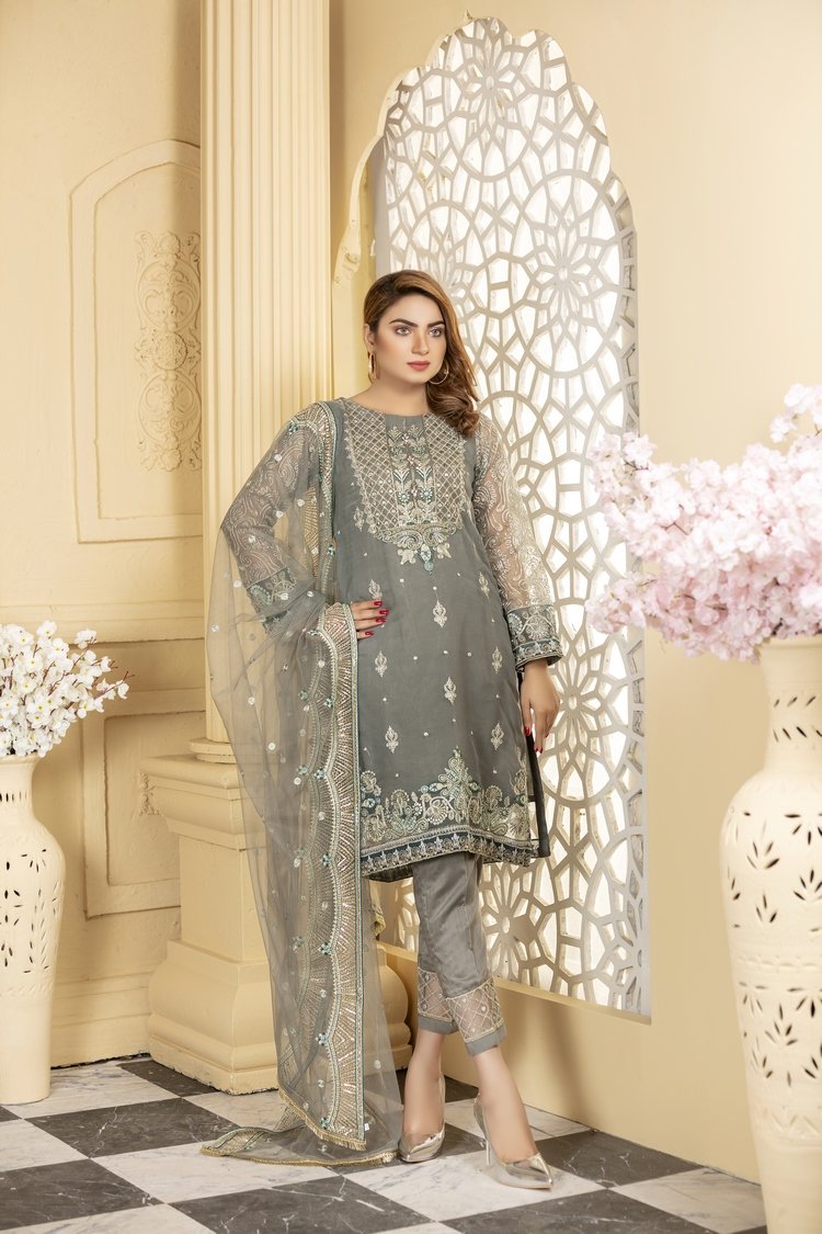 Picture of Ellena - 3-PC Stitched Organza Suit - Available at Raja Sahib