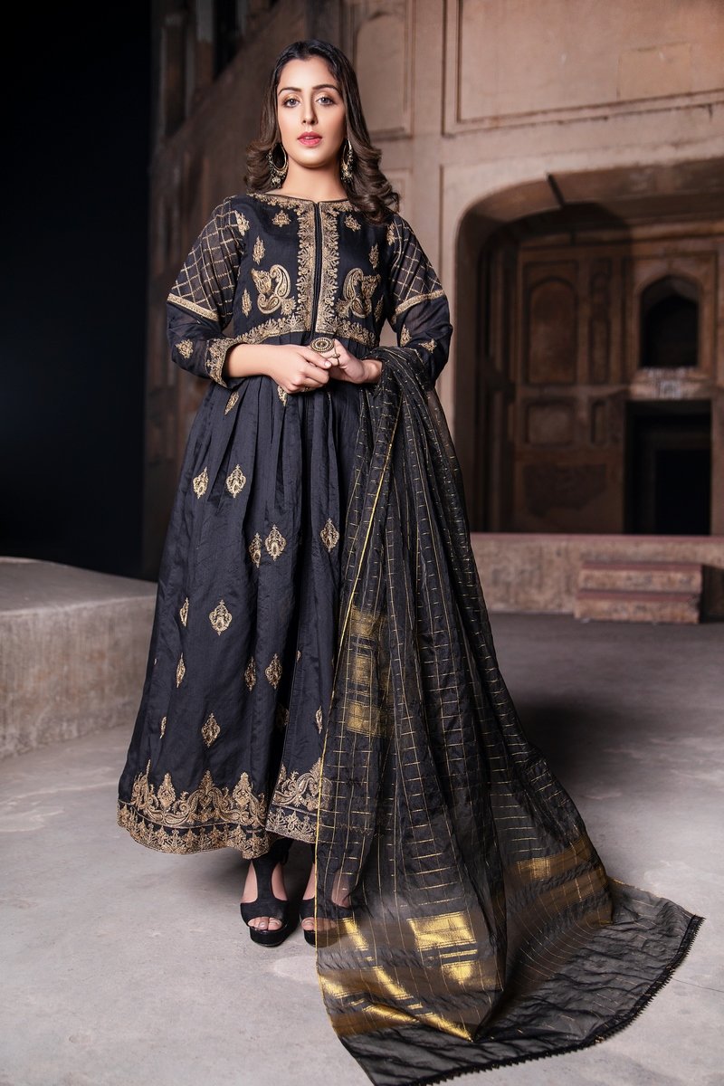 Picture of Ellena - Fancy Embroidered Formal Wear 3 Piece Suit - VJQ307 - Available at Raja Sahib