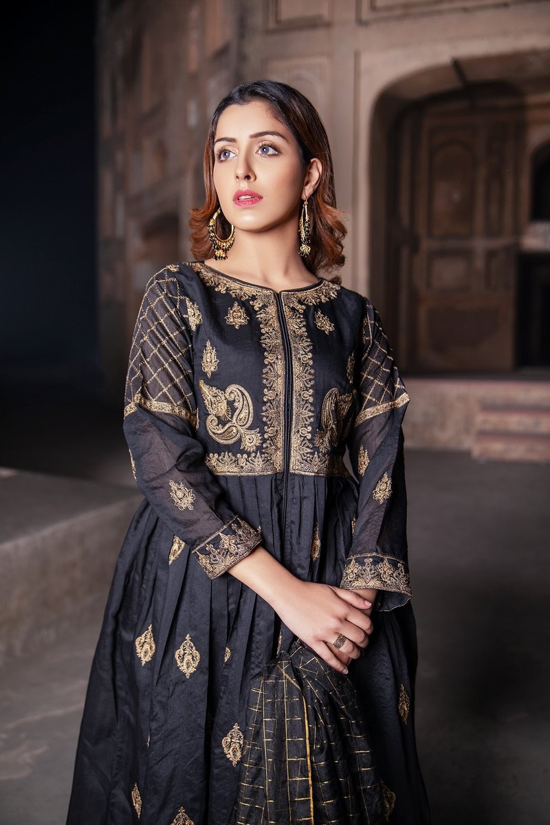 Picture of Ellena - Fancy Embroidered Formal Wear 3 Piece Suit - VJQ307 - Available at Raja Sahib