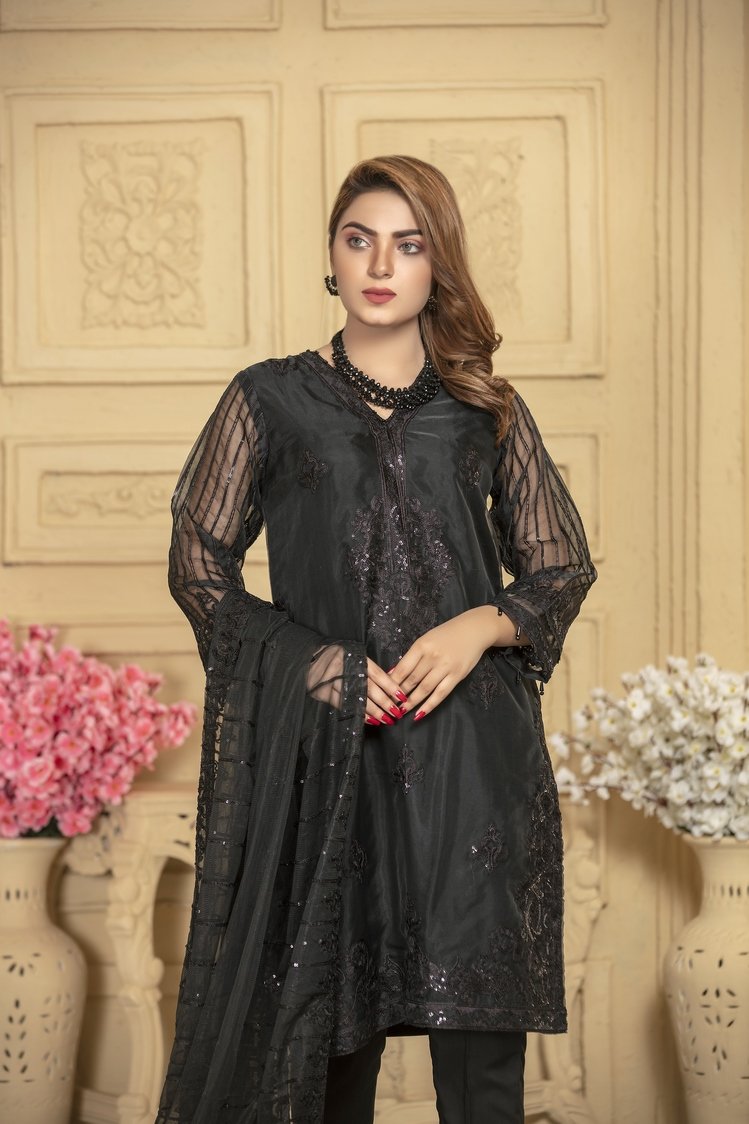 Picture of Ellena - Fancy Embroidered Formal Wear 3 Piece Suit - VJQ309 - Available at Raja Sahib