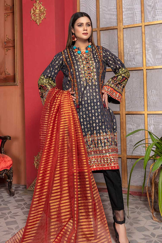 Picture of Ellena - Embroidered Jacquard 3-PC Suit - Available at Raja Sahib