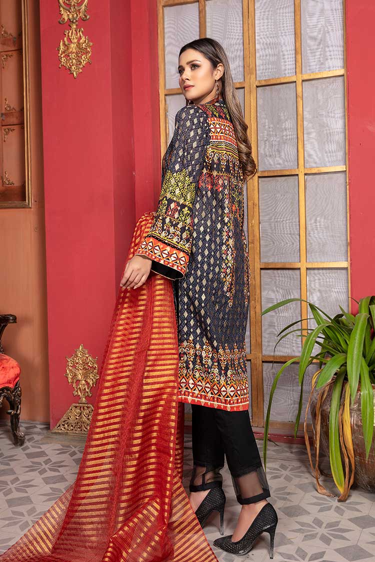 Picture of Ellena - Embroidered Jacquard 3-PC Suit - Available at Raja Sahib