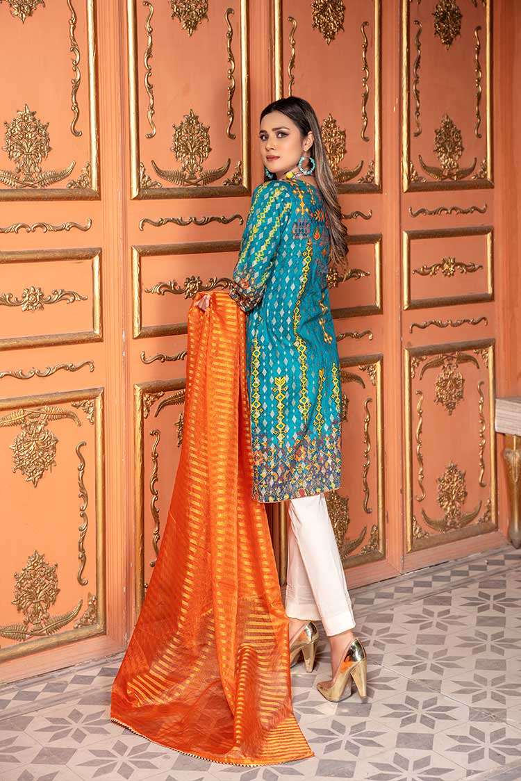 Picture of Ellena - Embroidered Jacquard 3-PC Suit - Available at Raja Sahib