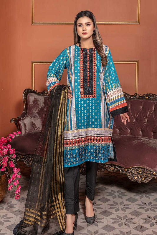 Picture of Ellena - Embroidered Jacquard 3-PC Suit - Available at Raja Sahib