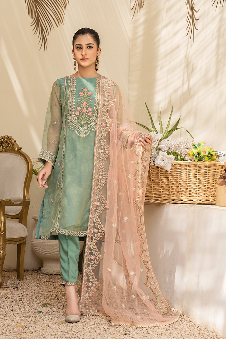 Picture of Ellena - 3-PC Stitched Organza Suit - Available at Raja Sahib