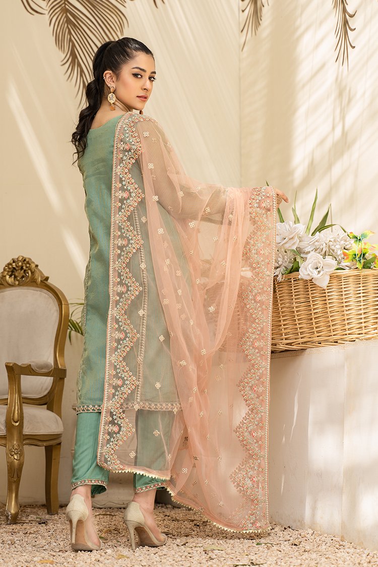 Picture of Ellena - 3-PC Stitched Organza Suit - Available at Raja Sahib