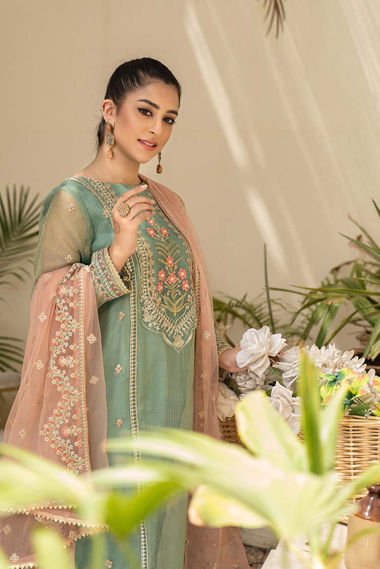 Picture of Ellena - 3-PC Stitched Organza Suit - Available at Raja Sahib
