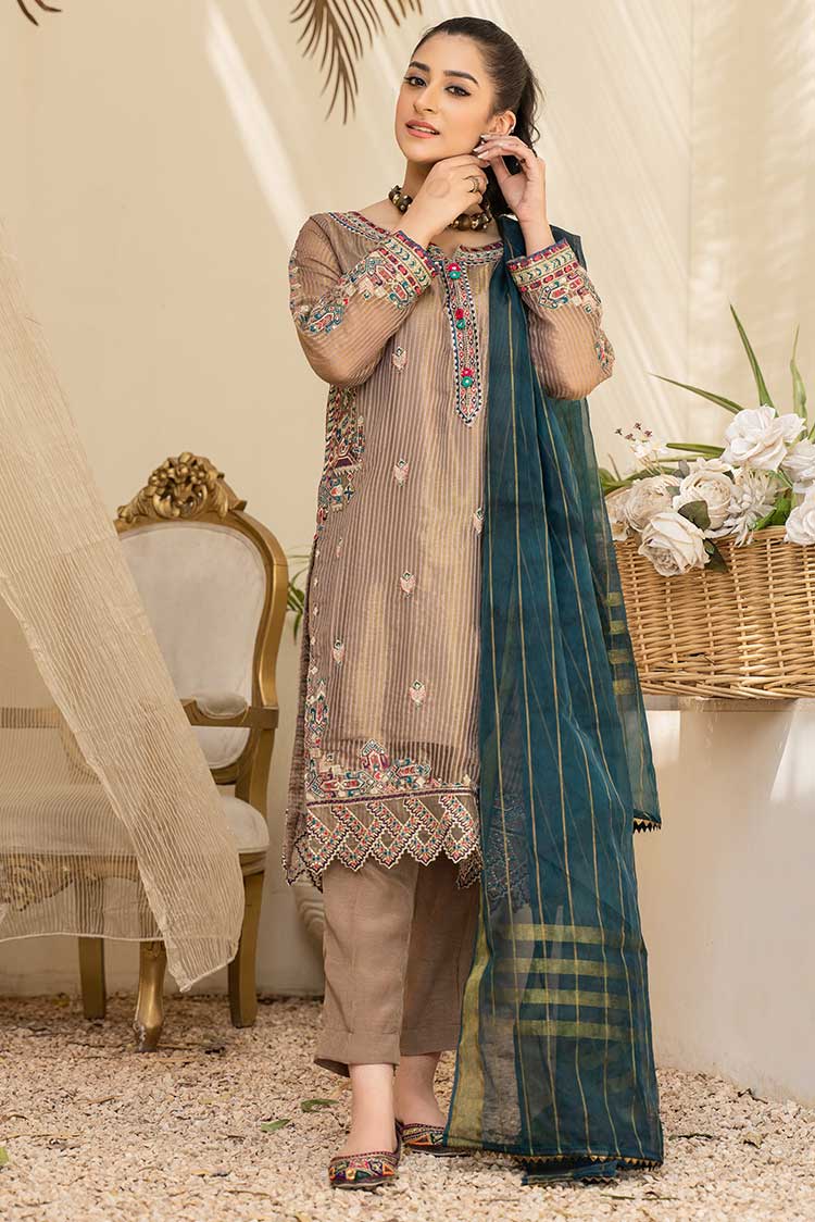 Picture of Ellena - 2-PC Stitched Organza Suit - Available at Raja Sahib