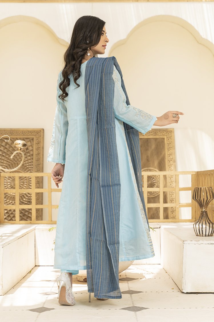 Picture of Ellena - 3-PC Stitched Paper Cotton Suit - Available at Raja Sahib