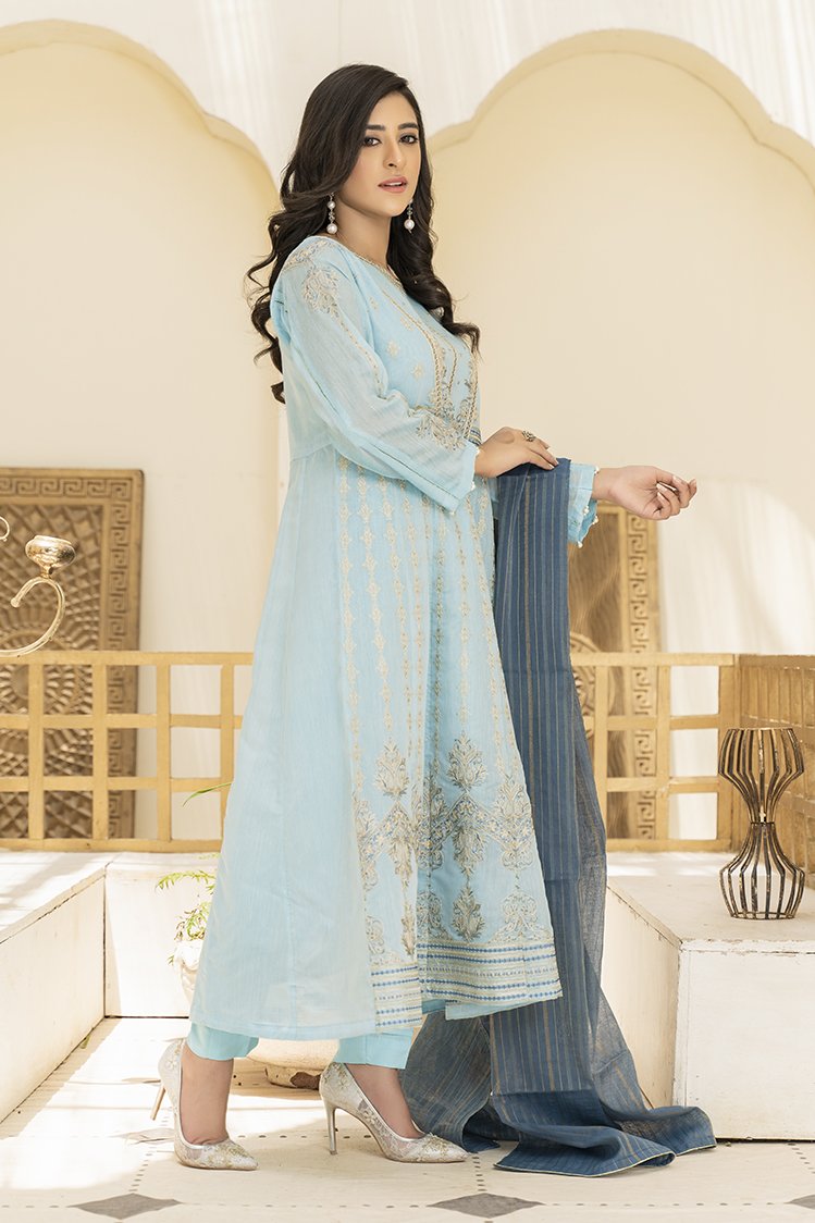 Picture of Ellena - 3-PC Stitched Paper Cotton Suit - Available at Raja Sahib