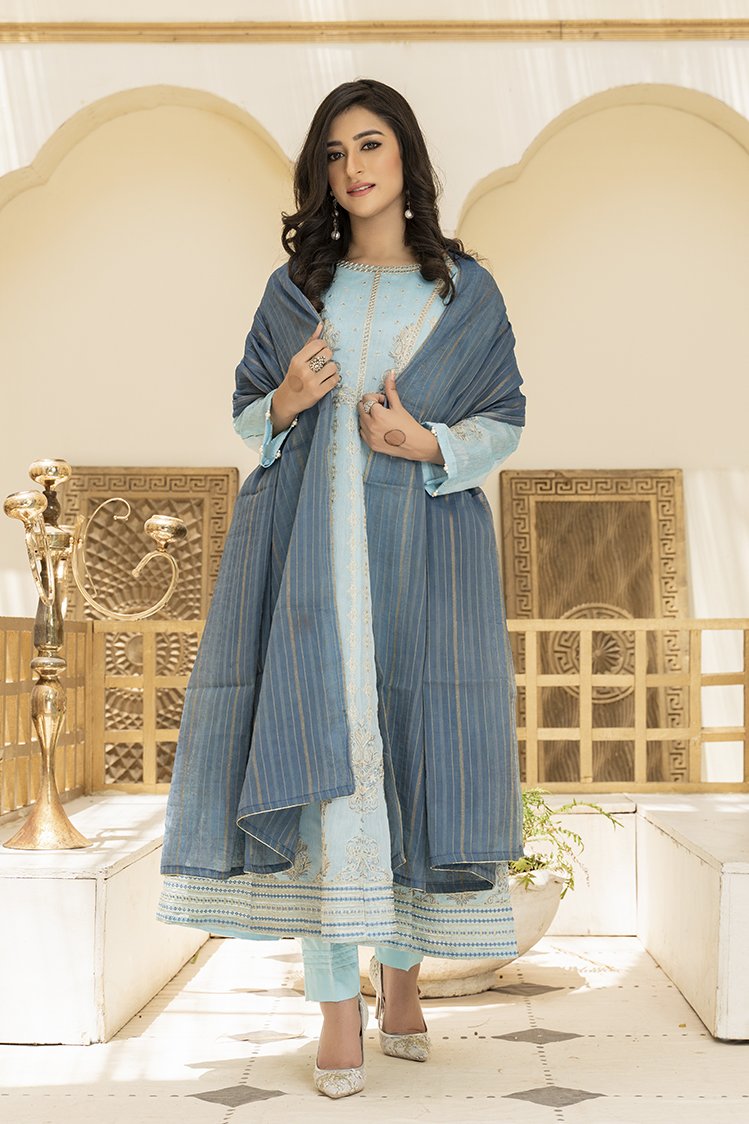 Picture of Ellena - 3-PC Stitched Paper Cotton Suit - Available at Raja Sahib