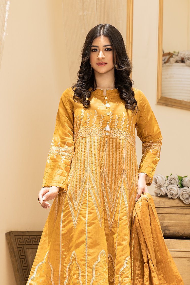 Picture of Ellena - 3-PC Stitched Paper Cotton Suit - Available at Raja Sahib