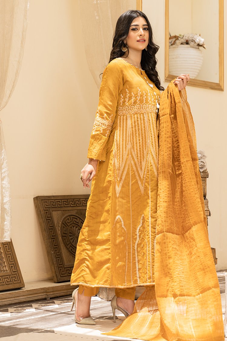 Picture of Ellena - 3-PC Stitched Paper Cotton Suit - Available at Raja Sahib
