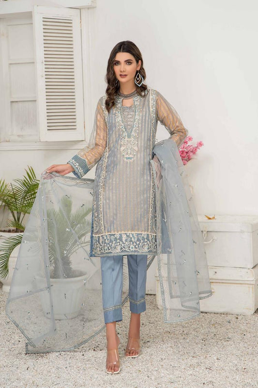 Picture of Ellena - Fancy Embroidered Formal Wear 3 Piece Suit - EV-353 - Available at Raja Sahib