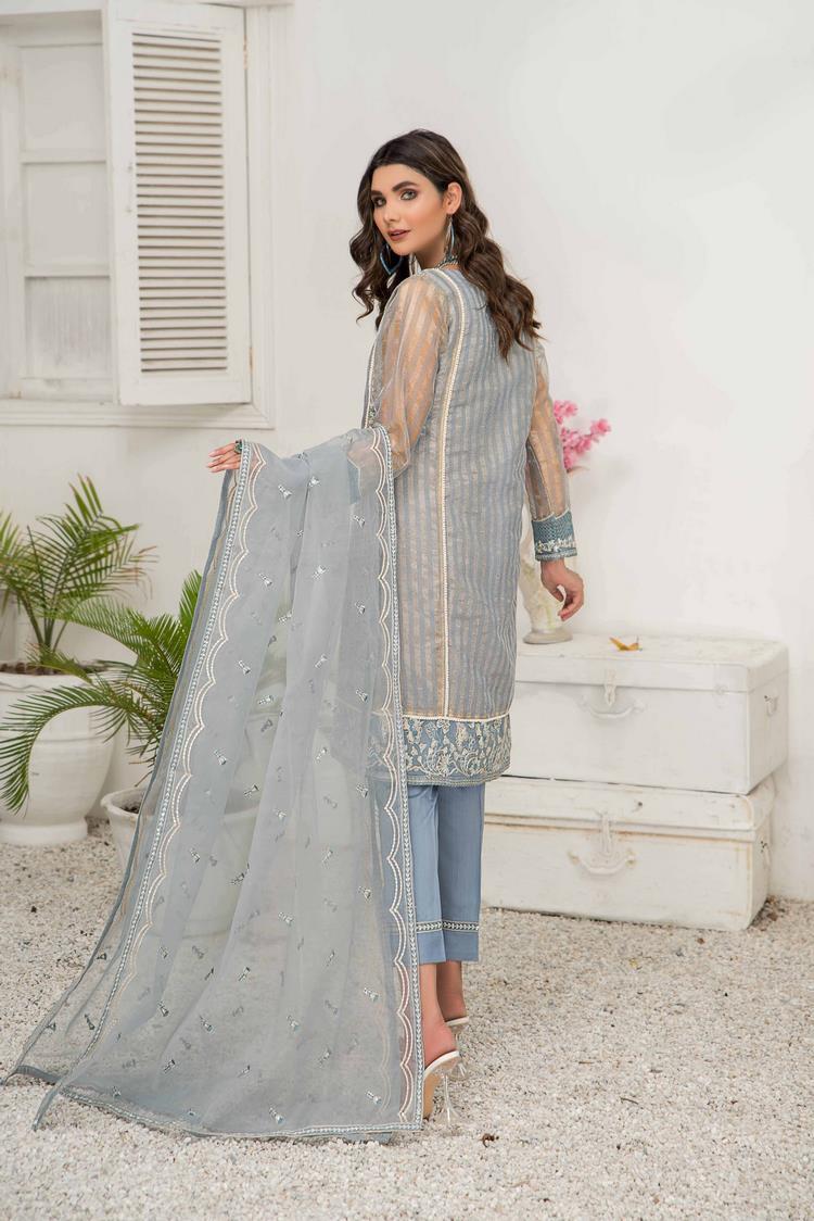 Picture of Ellena - Fancy Embroidered Formal Wear 3 Piece Suit - EV-353 - Available at Raja Sahib