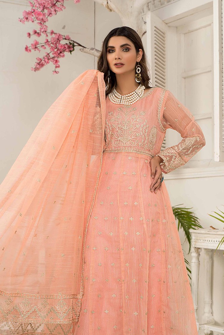 Picture of Ellena - Fancy Embroidered Cotton Net 3-PC Suit - EV362 - Available at Raja Sahib