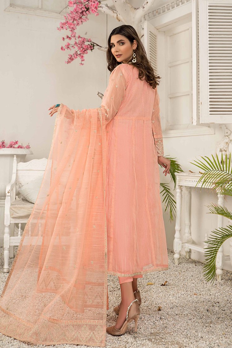 Picture of Ellena - Fancy Embroidered Cotton Net 3-PC Suit - EV362 - Available at Raja Sahib