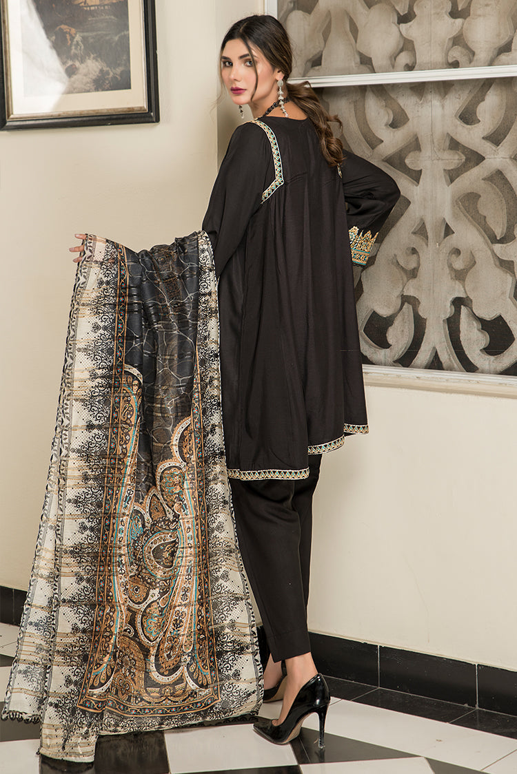 Picture of Ellena - Fancy Embroidered Viscose 3-PC Suit - Available at Raja Sahib